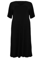 Dress V-neck PLISSE - black - #2