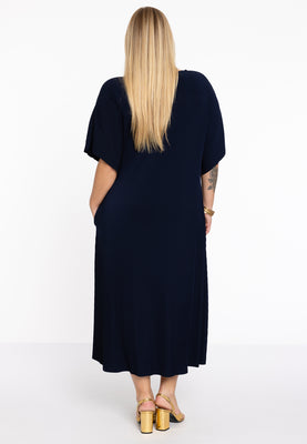 Dress V-neck PLISSE - blue - #3