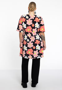 Tunic wide bottom HIBISCUS - black - #3