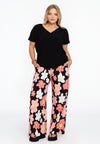 Trousers loose fit HIBISCUS - black 