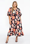 Dress buttoned HIBISCUS - black