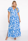Dress long crossed MAJOLICA - light blue