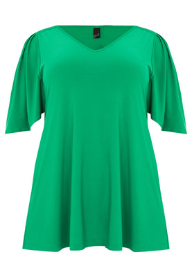 Tunic flare pleated sleeve DOLCE - green  - #4