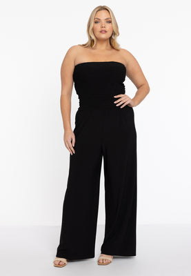 Jumpsuit smocked strapless DOLCE - black  - #1