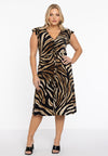 Dress v-neck PANTHERA - mid brown