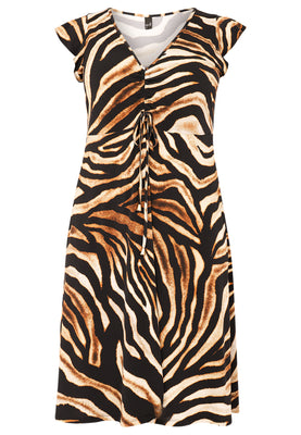 Dress v-neck PANTHERA - mid brown - #4