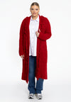 Cardigan teddy fringing - red