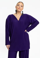 Tunic straight PLISSE - purple - #1