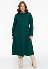 Dress high neck TYRA - dark green