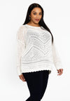 Pullover ajour KNIT - ecru