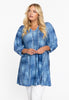 Tunic wide bottom FRAYED - blue