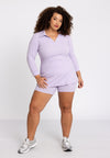 Tunic flared polo LOUNGE - light purple