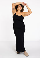 Spaghetti Dress rib LOUNGE - black  - #6