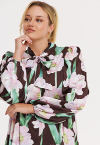 Satin blouse FIORITO - brown - #1