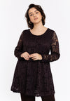 Tunic wide bottom LACE - brown