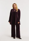 Tunic wide bottom VELVET - dark red