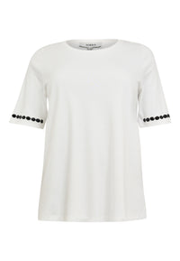 T-shirt cuff embellishment COTTON - white - #4