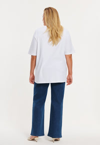 T-shirt with flowers COTTON - white - #3