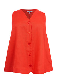 Top LINEN - light red - #4