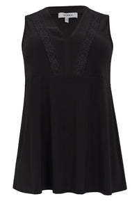 Singlet flare lace insert UNI DOLCE - black - #3
