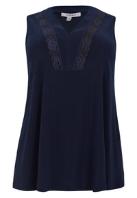 Singlet flare lace insert UNI DOLCE - blue - #3