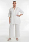 Trousers loose LINEN - white 
