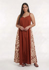 Dress swing maxi BRICK - dark red