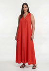 Dress swing LINEN - light red