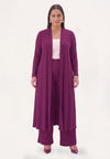 Cardigan extra long uni dolce plissé - purple