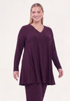 Tunic wide bottom with strass uni dolce - dark purple