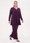 Tunic wide bottom with strass uni dolce - dark purple