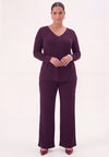 Top v-neck uni dolce - dark purple