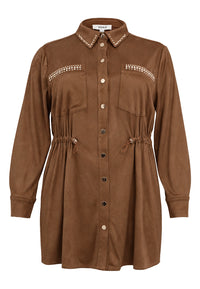 Jacket SUEDE ALIKE - mid brown - #3