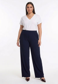 Trousers loose UNI DOLCE PLISSÉ - blue - #4