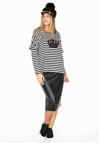 Skirt fake leather - black - #1