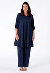 Blouse long roll sleeve COCO - blue
