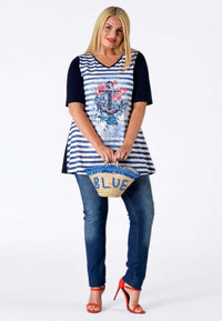 Tunic flare breton anchor - blue - #2