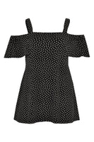 Singlet flare off shoulder DOTS - black  - #4