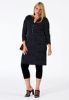 Shirt grandad collar DOTS - blue