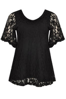 Tunic flare LACE - black  - #3