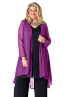 Blouse jacket voile UNI - purple  - #1