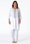 Dress beaded LINEN - white