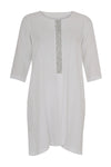 Dress beaded LINEN - white - #4