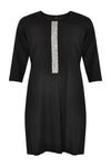 Dress beaded LINEN - black