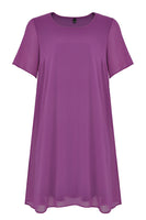 Dress A-line Voile - purple - #1