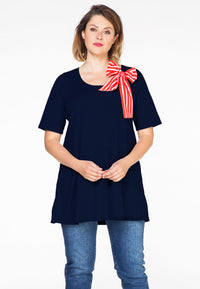 Tunic flare scarf breton - blue - #1