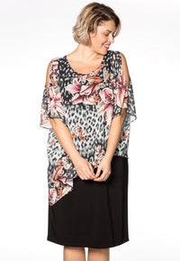 Dress double top LEOFLOWER - black - #1