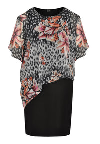 Dress double top LEOFLOWER - black - #3