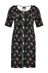 Dress ruffled v back BROOCH - blue - #4