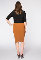 Skirt zip midback crèpe - brown - #3